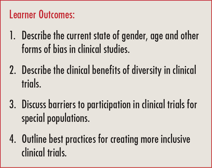 Diversity in clinical trials Learning Outcomes